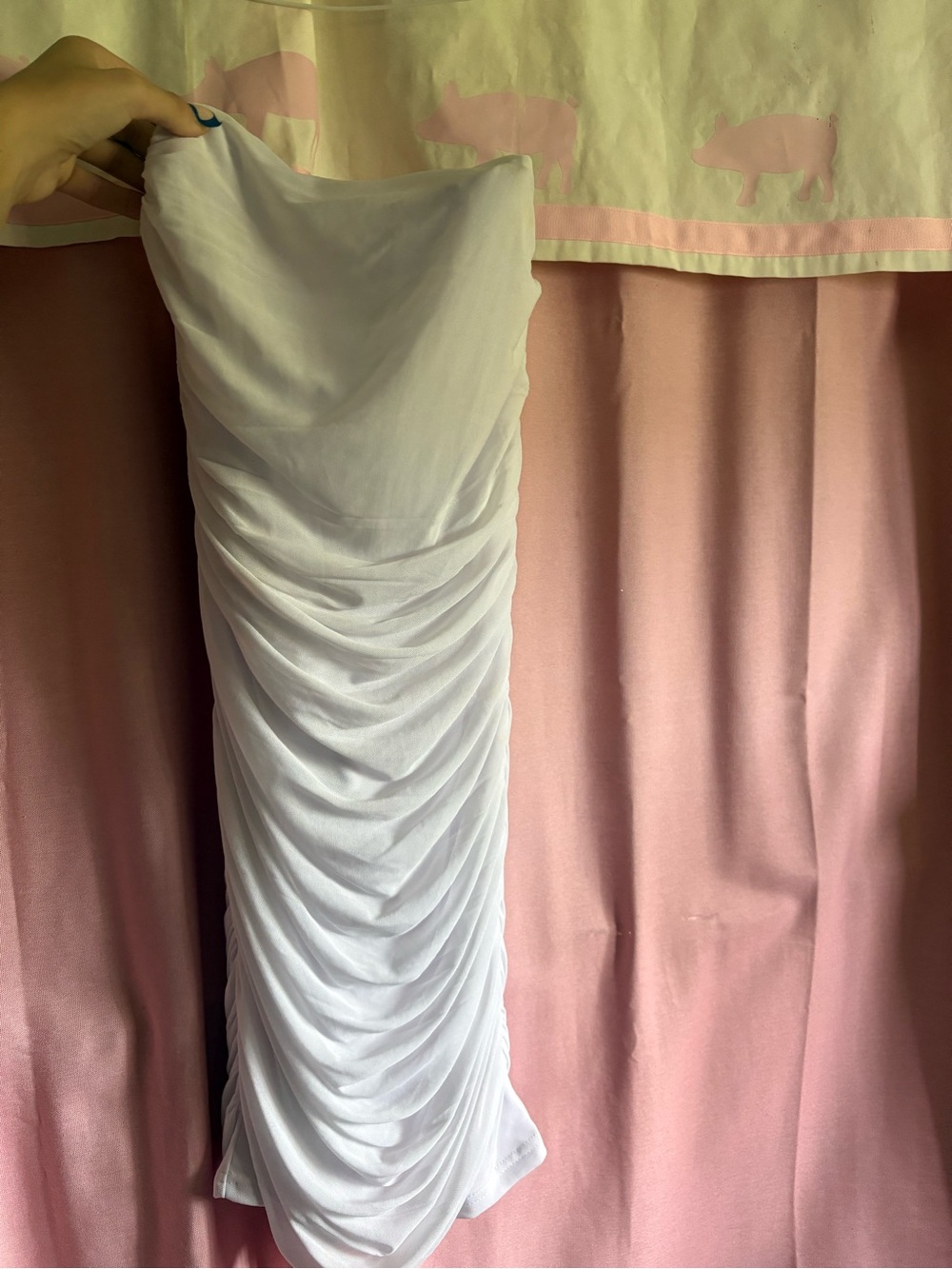 Rue21 White Strapless Ruched Bodycon Dress